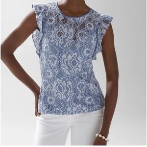 White House black market women’s sleeveless lace top